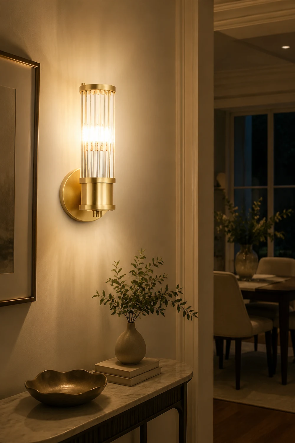 Modern Brass Gold Crystal Wall Sconce - Lumpaz