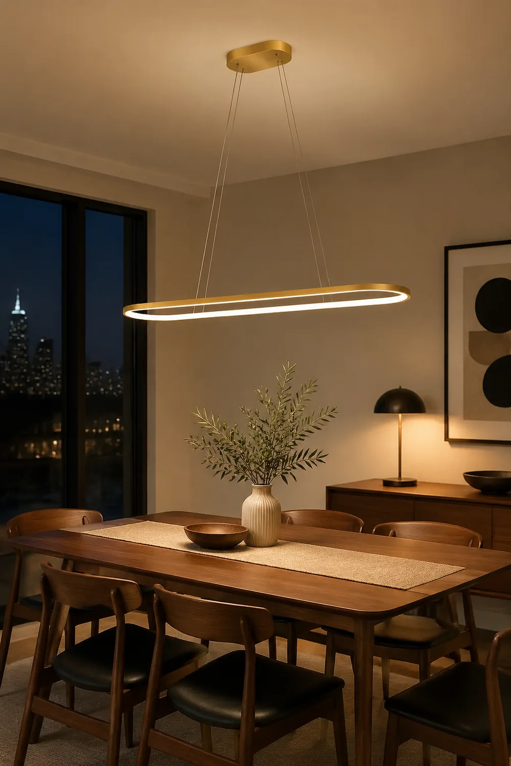 Edge Moderne Kreis LED Pendelleuchte aus Metall für Esszimmer - Lumpaz