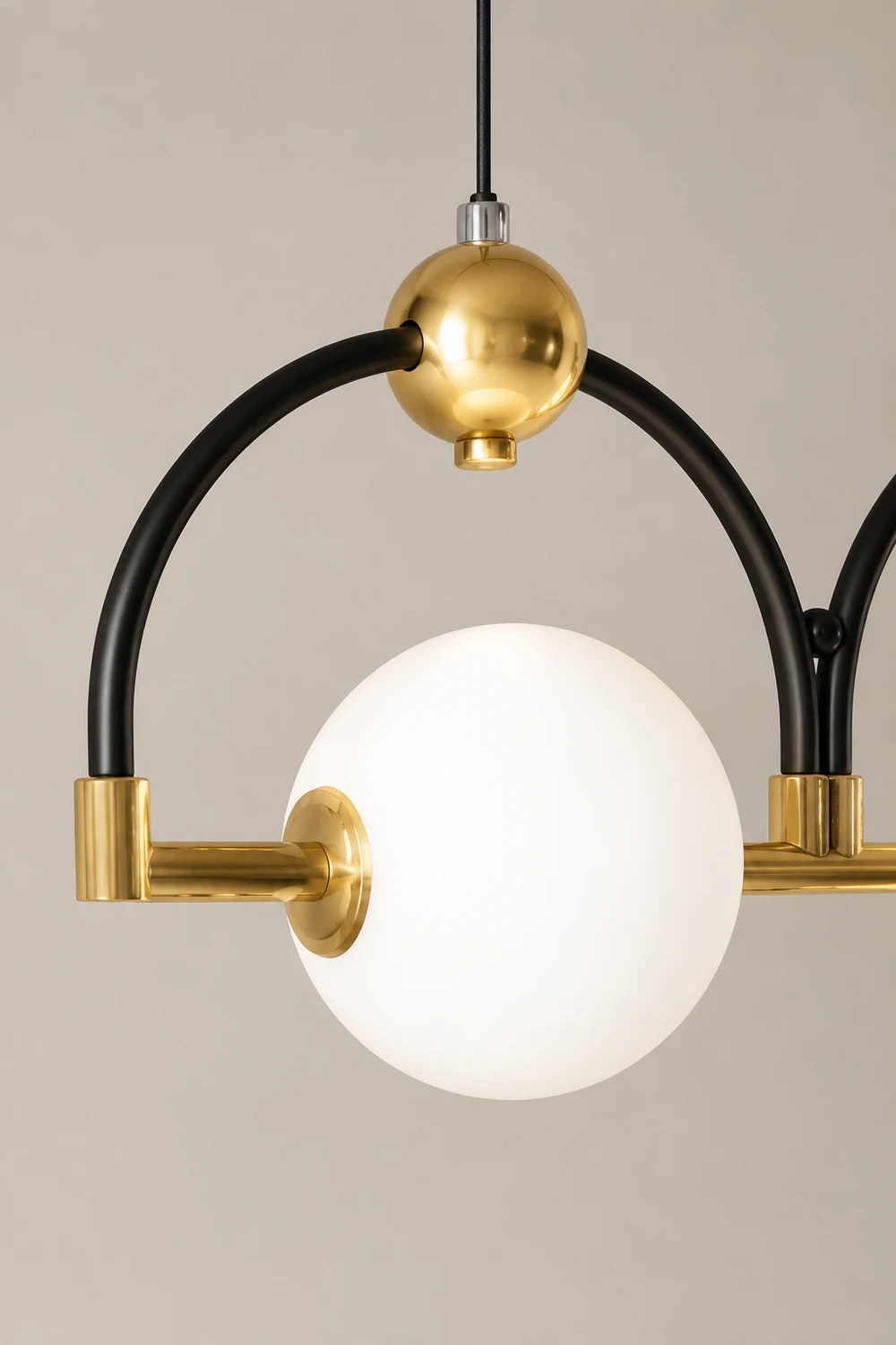 LED Pendelleuchte Schwarz Hinzufügen Gold Lange - Lumpaz
