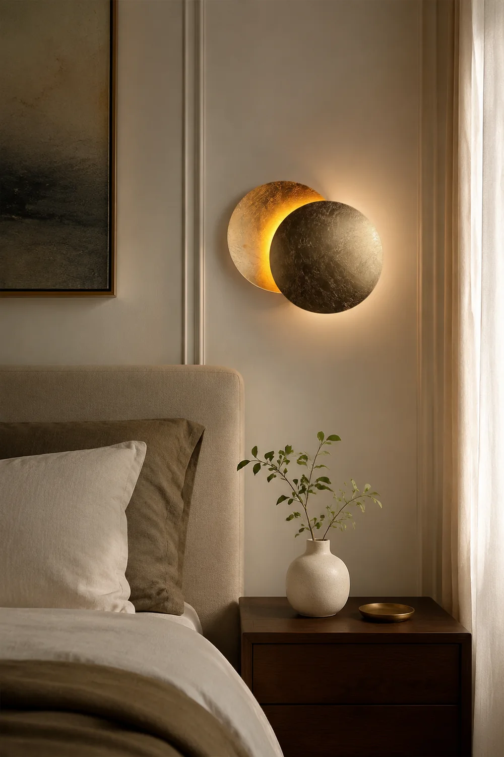 Modern Round Circle Creative Rotating Wall Light - Lumpaz