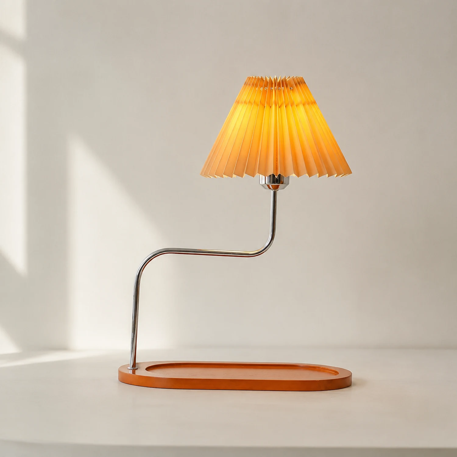 Solid Wood Retro Style Umbrella Shaped Table Lamp - Lumpaz