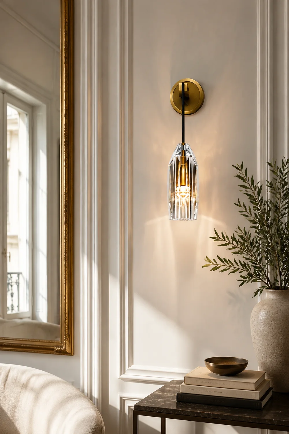 Modern Faceted Crystal Wall Lights - Lumpaz