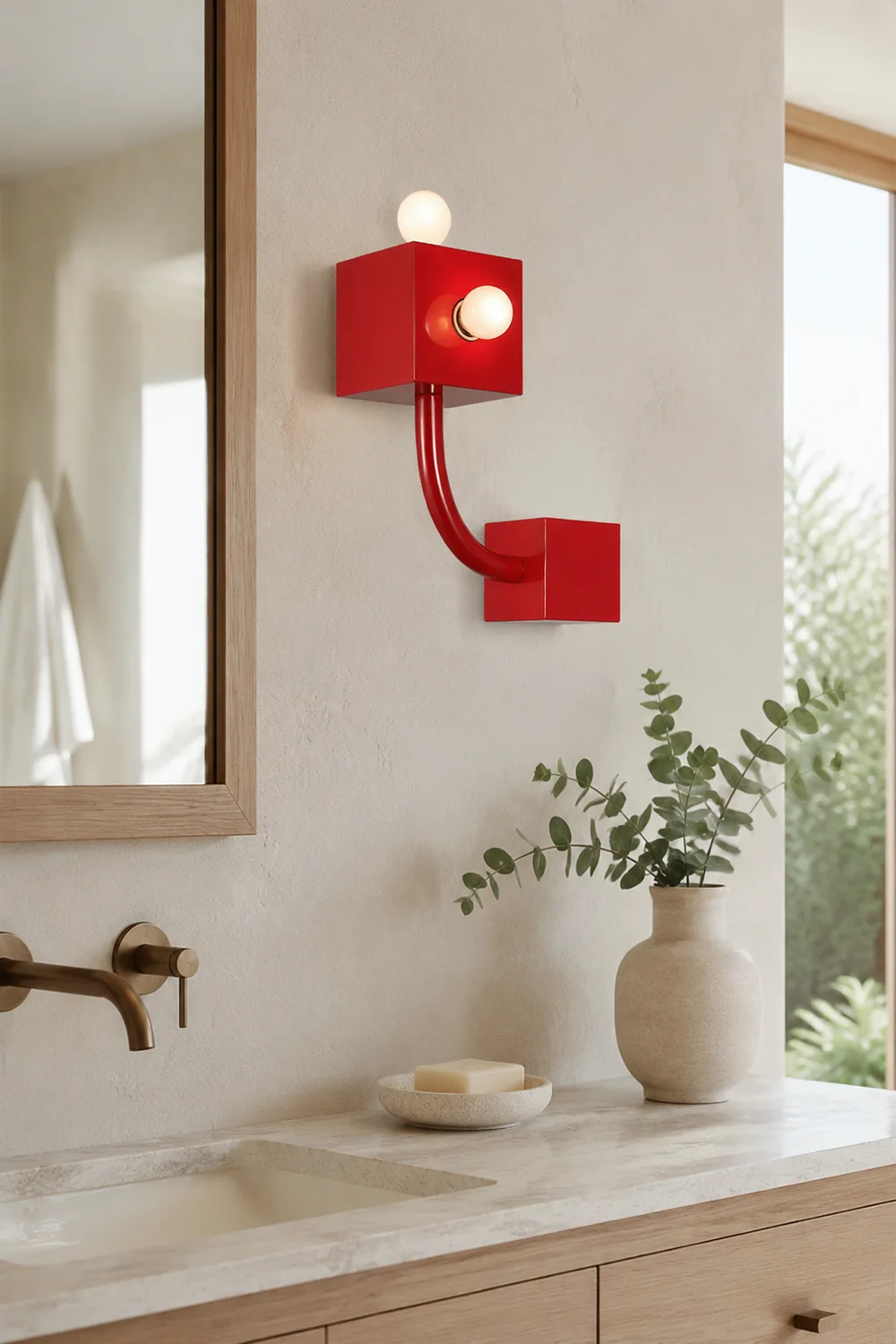 Vintage Metal Red Wall Lamp - Lumpaz