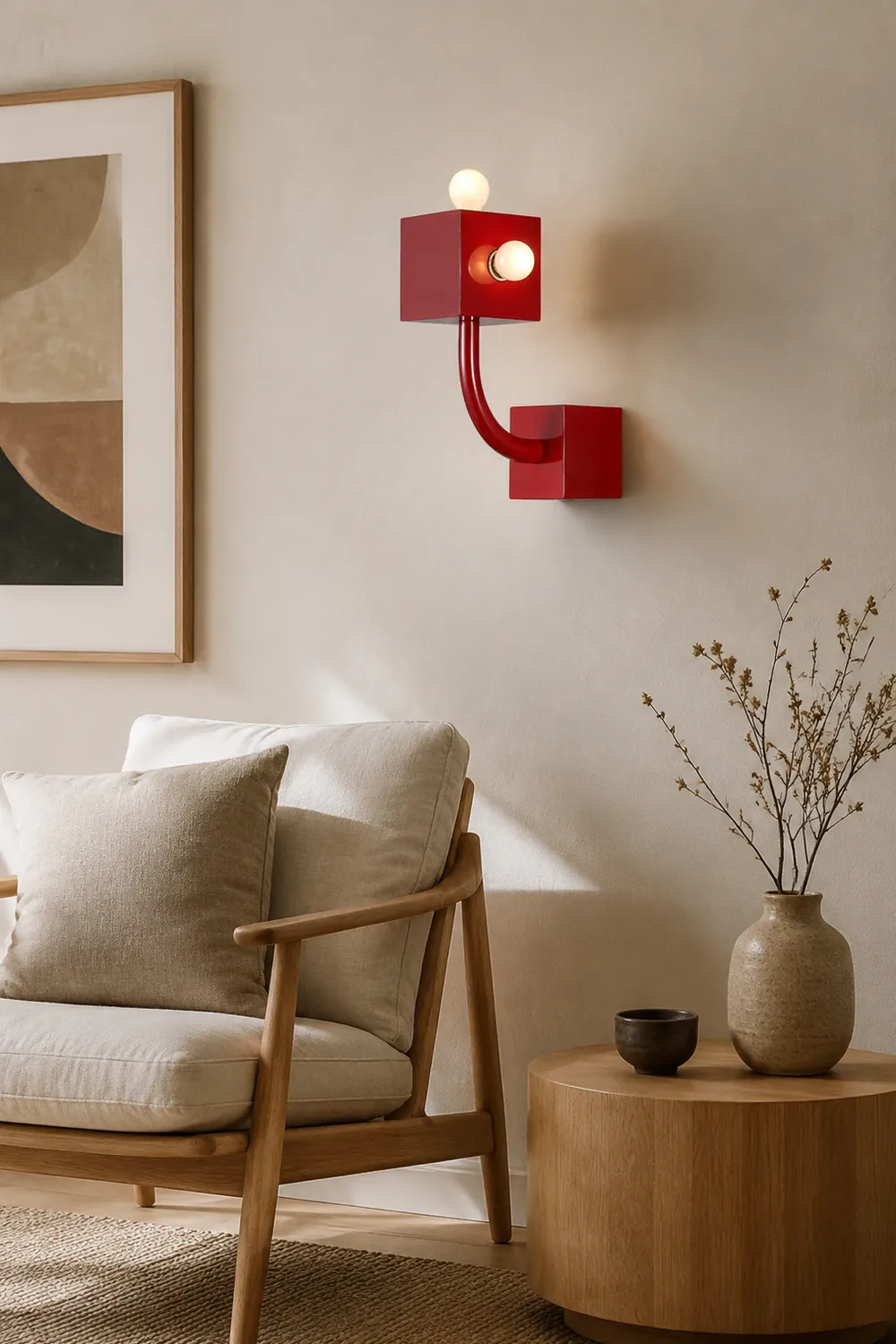 Vintage Metal Red Wall Lamp - Lumpaz