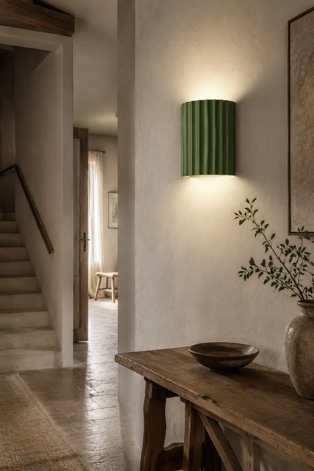 Modern Half-Circle Resin Wall Sconce For Living Room - Lumpaz