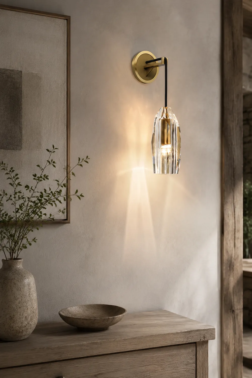 Modern Faceted Crystal Wall Lights - Lumpaz
