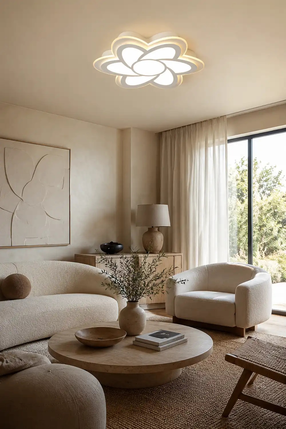 Hana Moderne Blumenförmige LED Deckenleuchte für Schlafzimmer, Wohnzimmer - Lumpaz