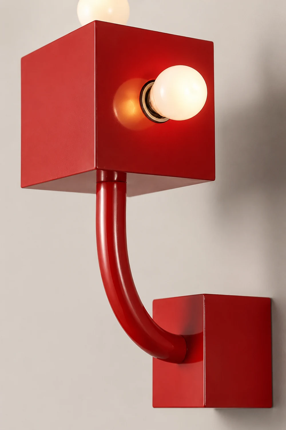 Vintage Metal Red Wall Lamp - Lumpaz