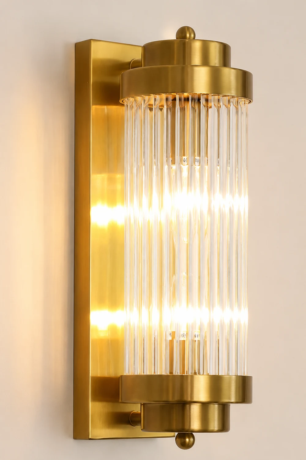 Crystal Pillar Metal Wall Lamp - Lumpaz
