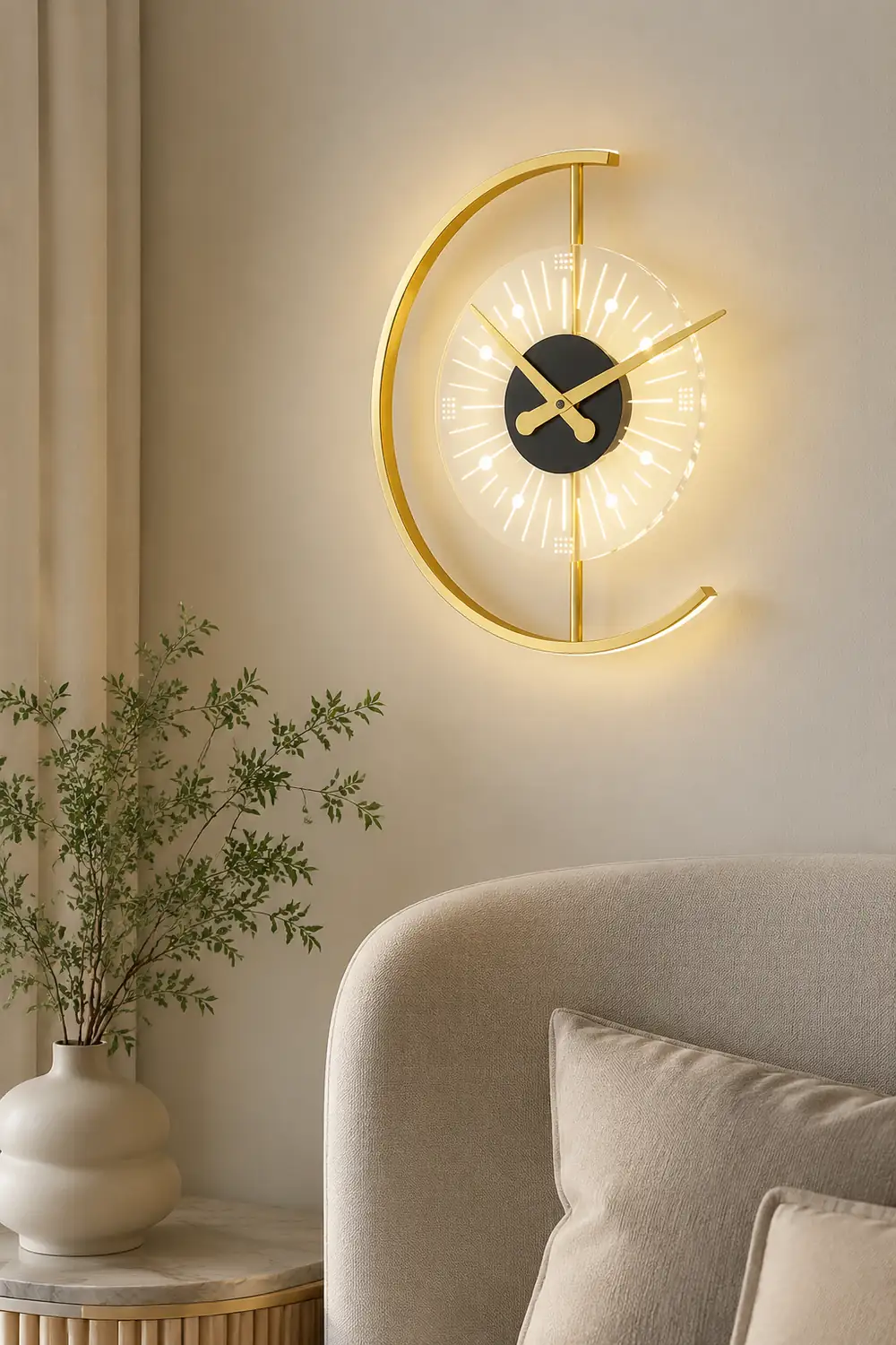 Nilsen Kreatives Uhrendesign Moderne Wandleuchte Wandleuchte für Schlafzimmer - Lumpaz