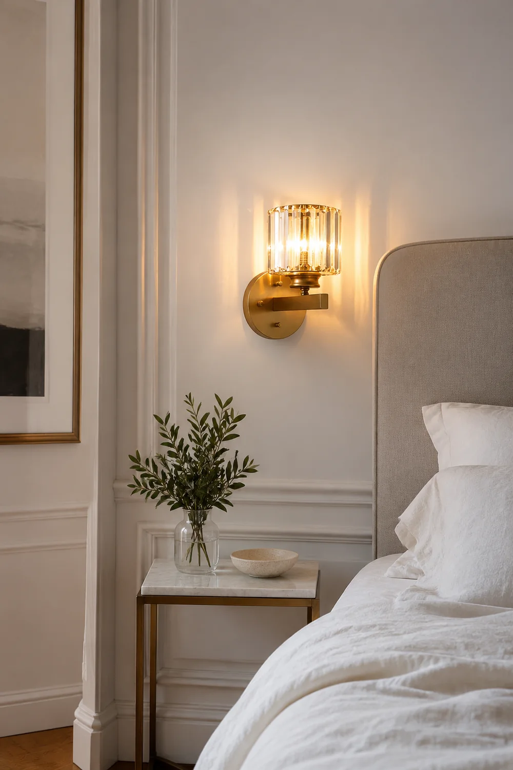 Moderne LED Wandleuchte aus Kristall für Schlafzimmer - Lumpaz