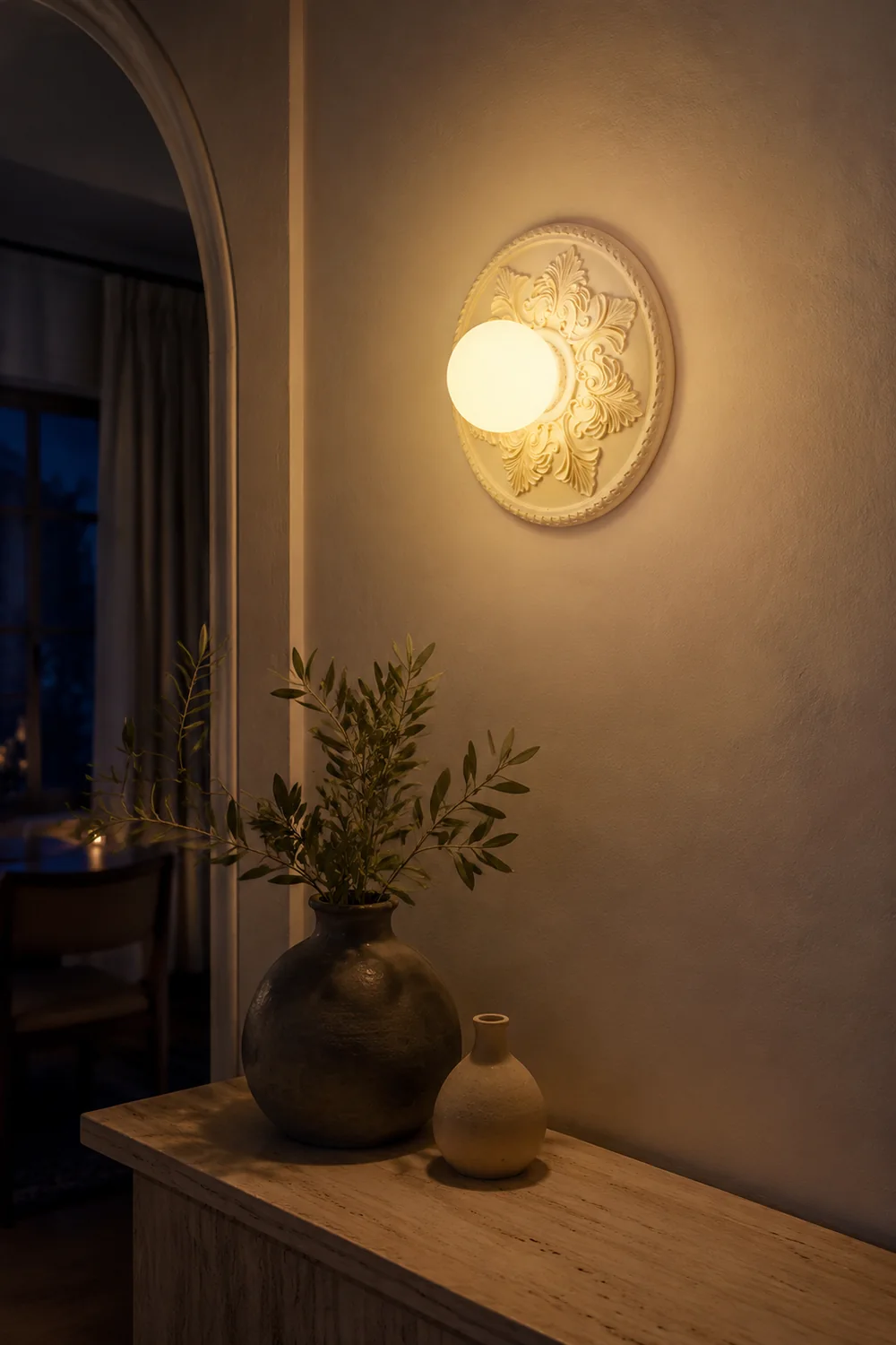 French Style Glass Milky Coffee Wall Light Sconces - Lumpaz