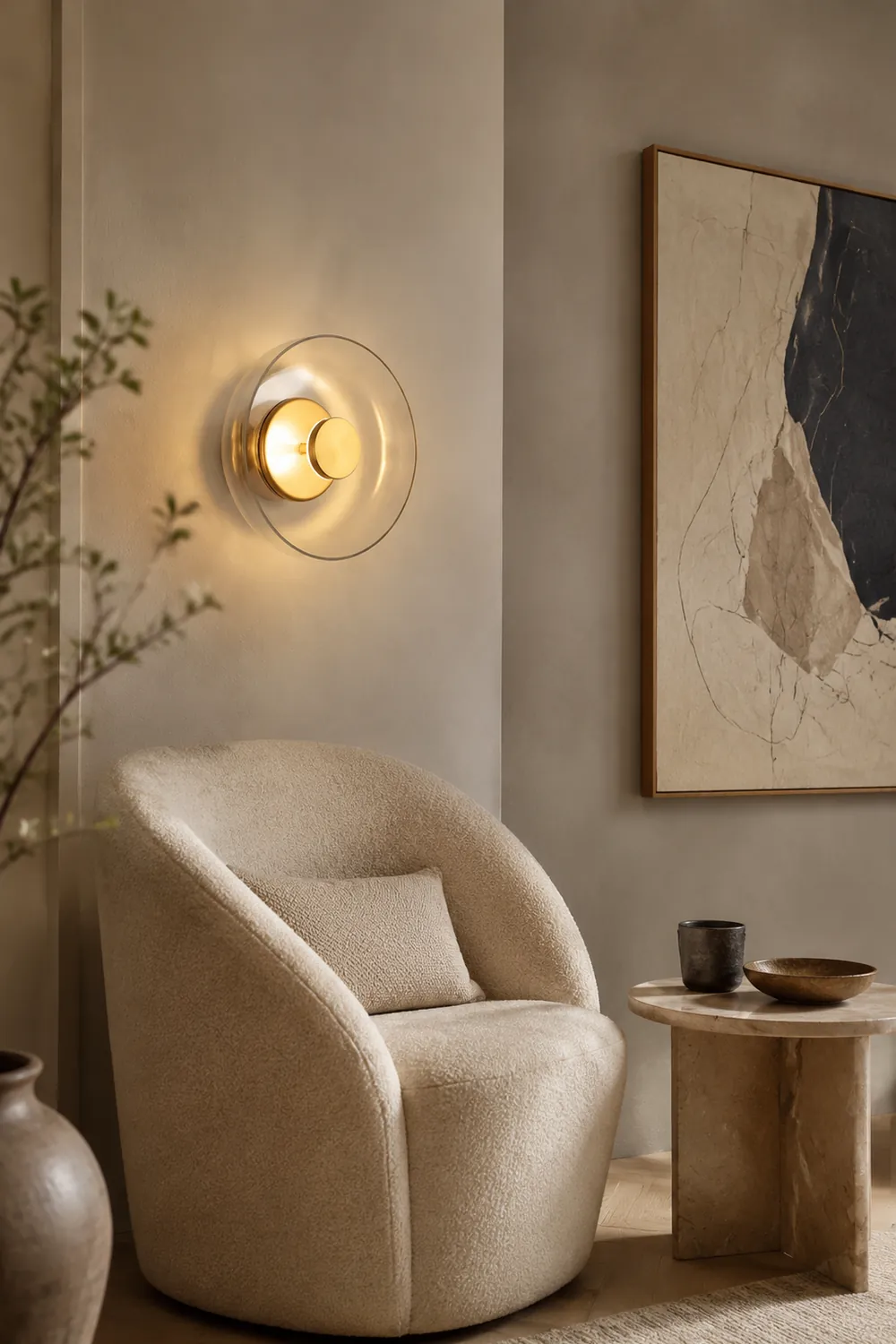 Glass Bowl Bedroom Bedside Wall Light - Lumpaz