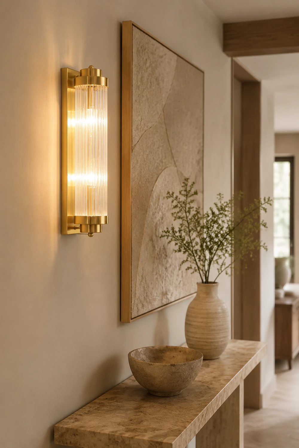 Crystal Pillar Metal Wall Lamp - Lumpaz