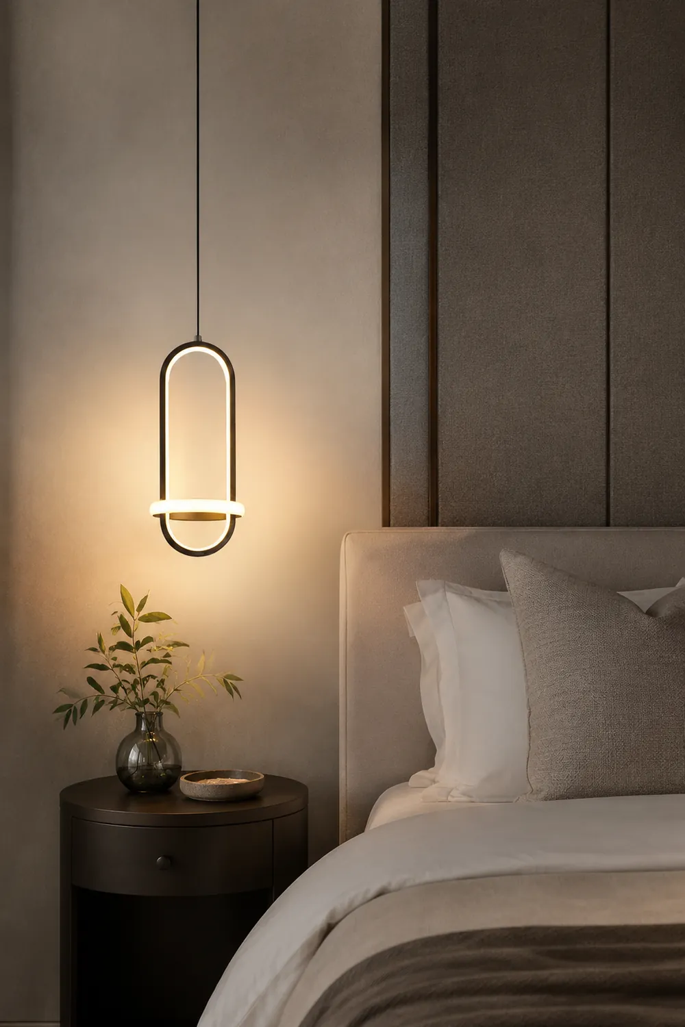 Moderne minimalistische Nachttisch-Kronleuchter-Pendelleuchte für Schlafzimmer - Lumpaz