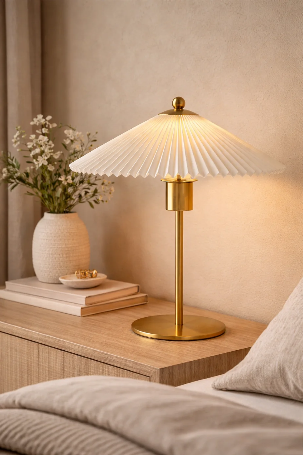 Mid Century Modern Pleated Table Lamp - Lumpaz