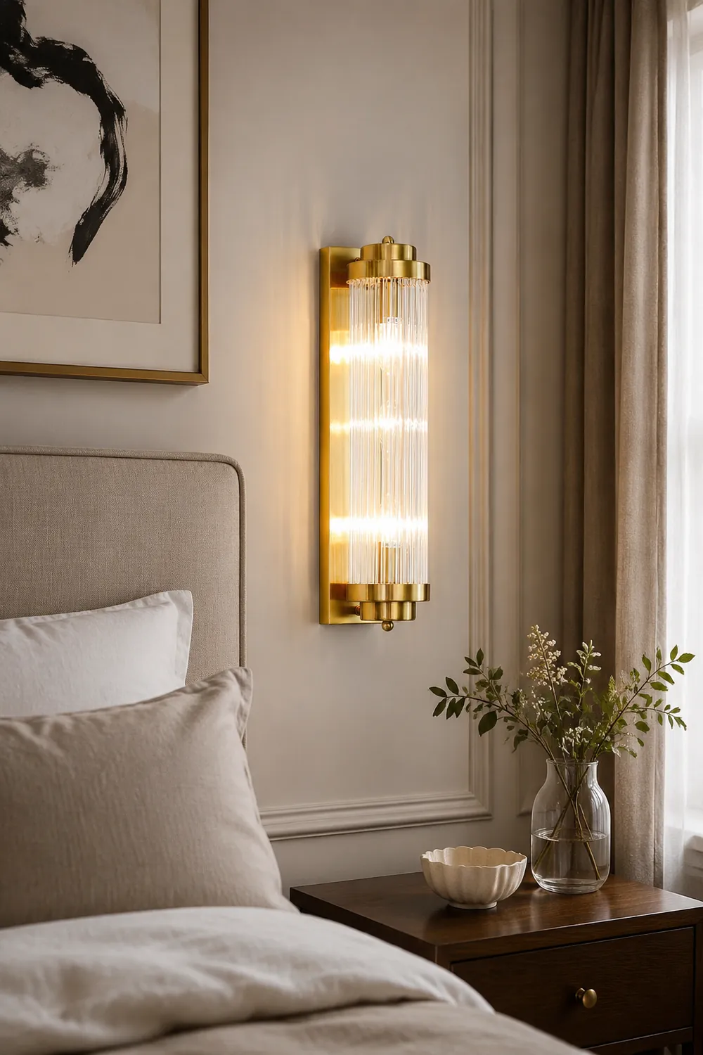Crystal Pillar Metal Wall Lamp - Lumpaz