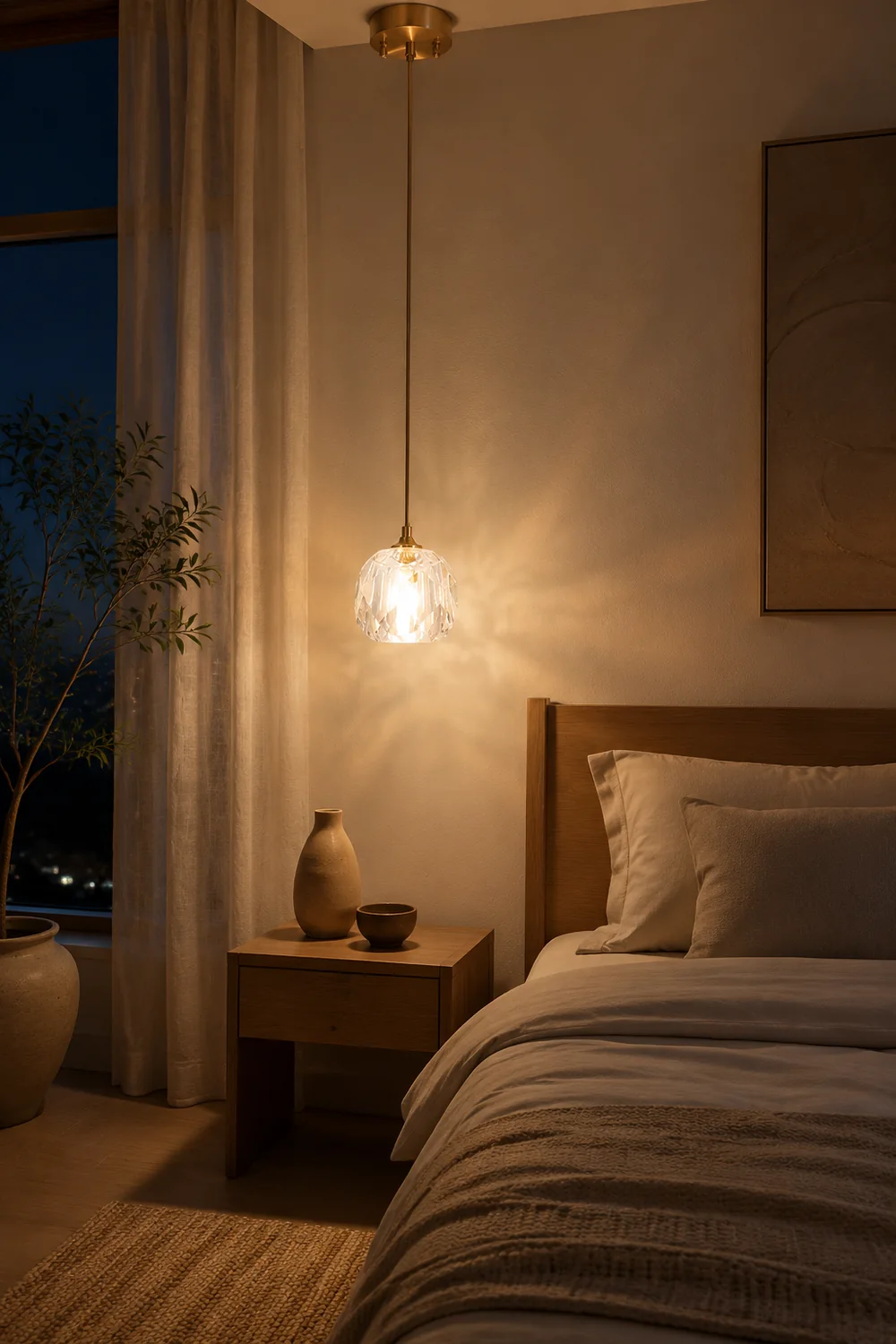 Moderne Pendelleuchte aus Metall für Schlafzimmer - Lumpaz