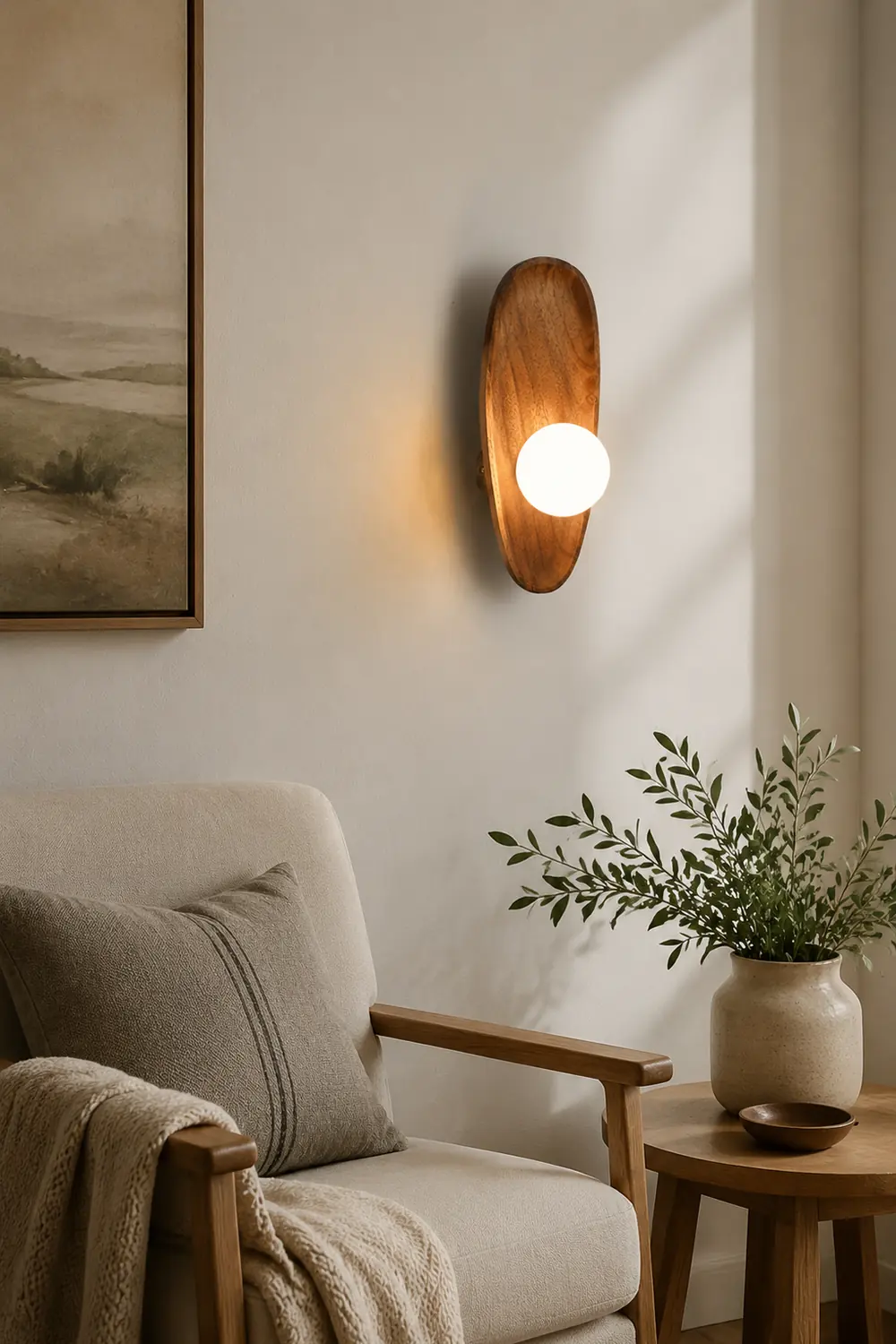 Minimalist Solid Wood Wall Sconce - Lumpaz