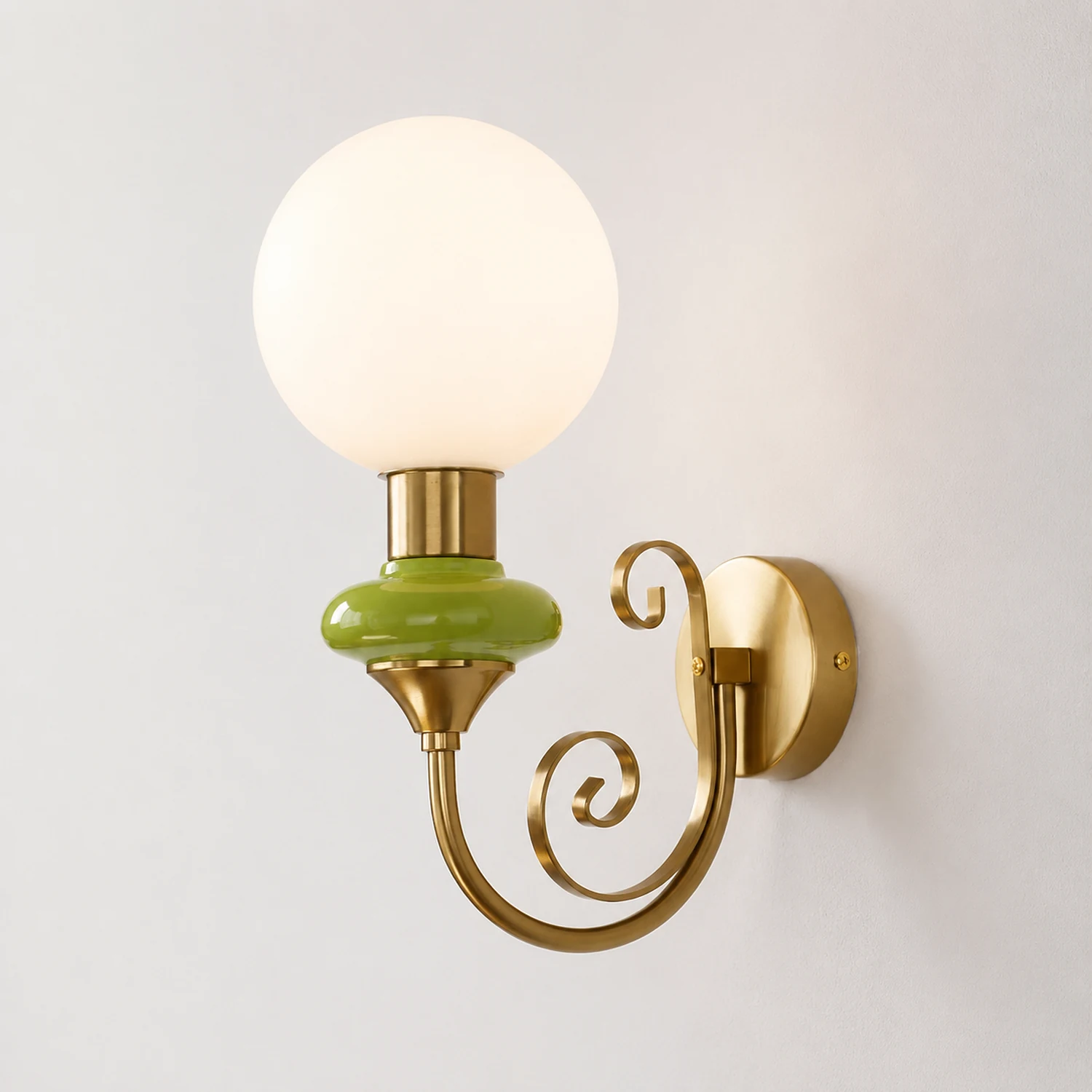 French Retro Glass 1-Light Wall Sconce - Lumpaz