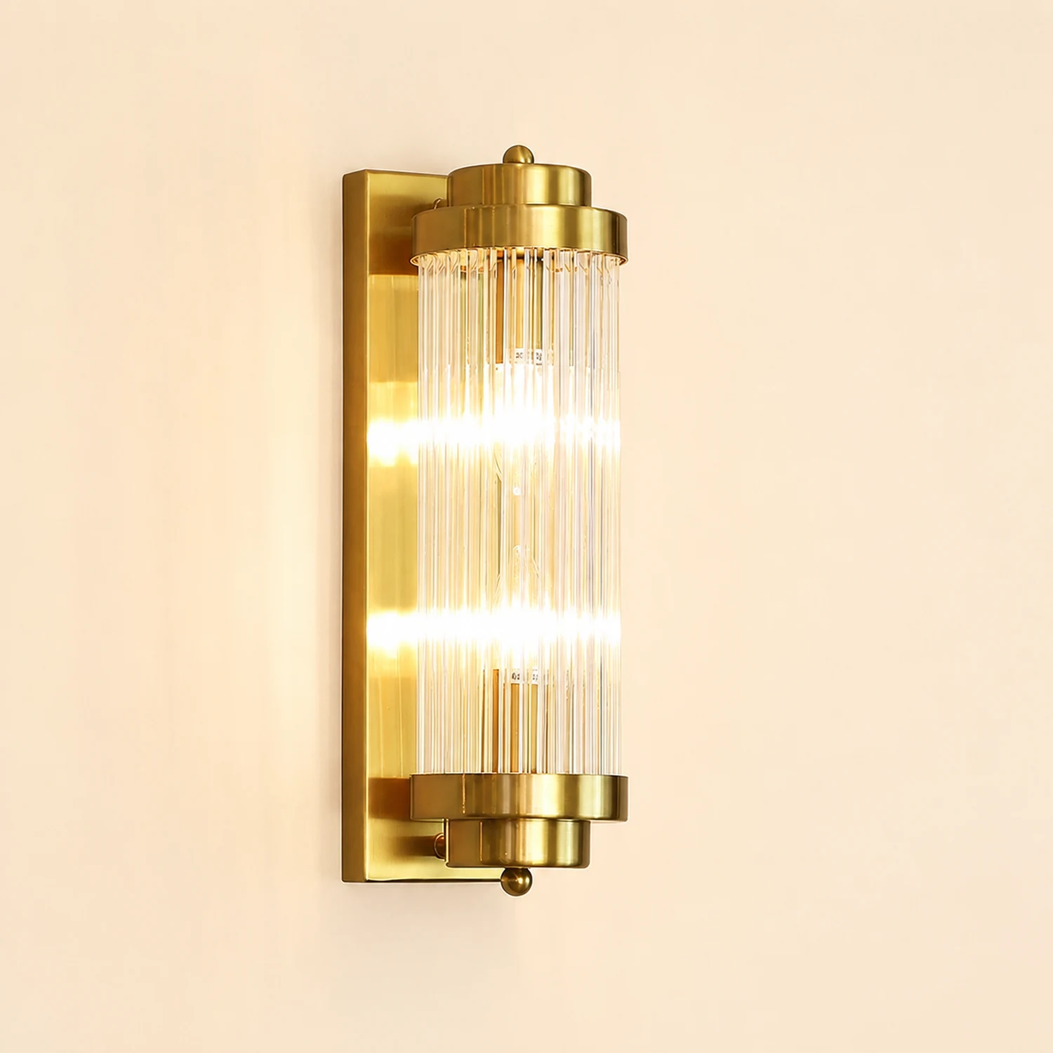 Crystal Pillar Metal Wall Lamp - Lumpaz