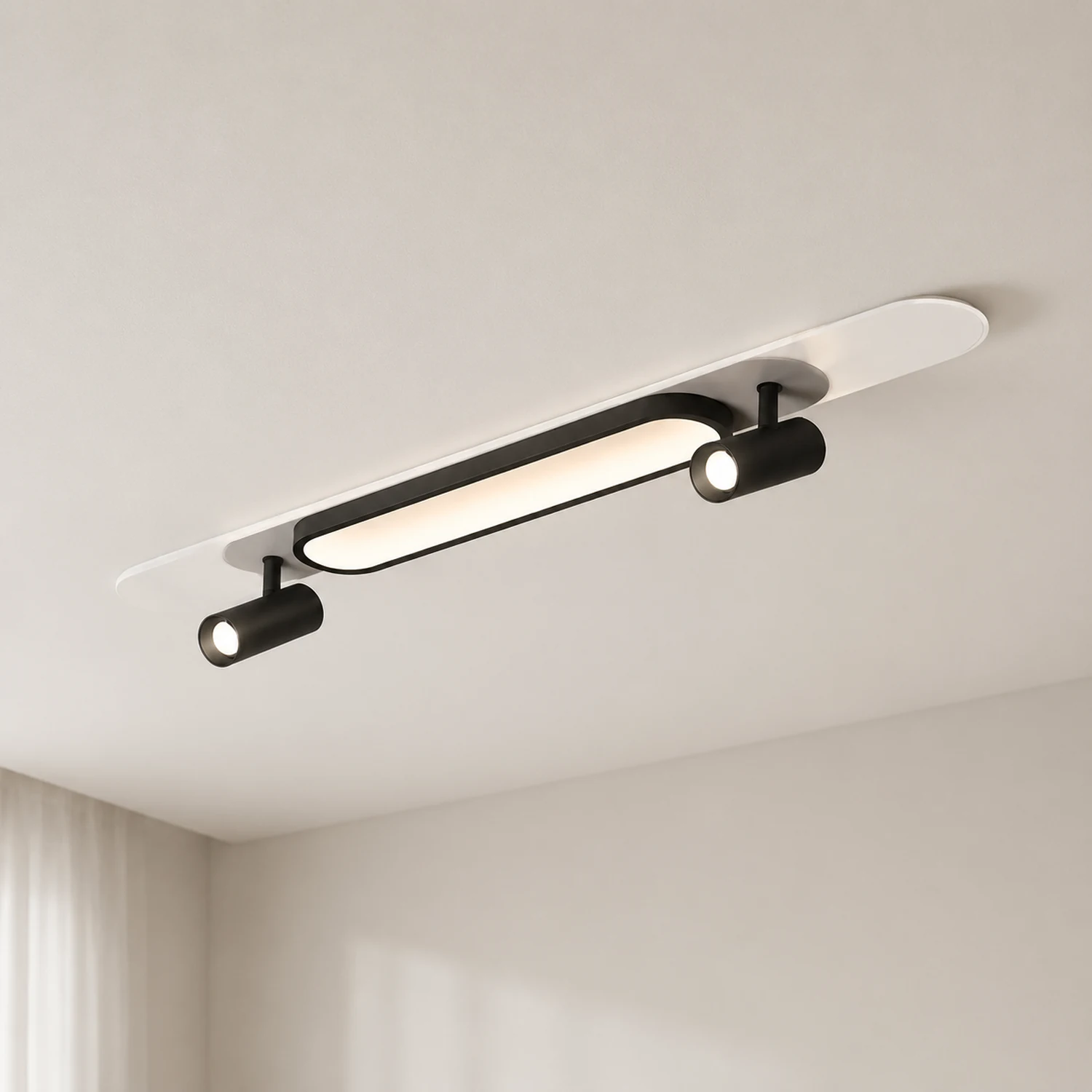 Haney Moderne Dimmbare LED Deckenleuchte mit Strahler für Büro & Esszimmer - Lumpaz