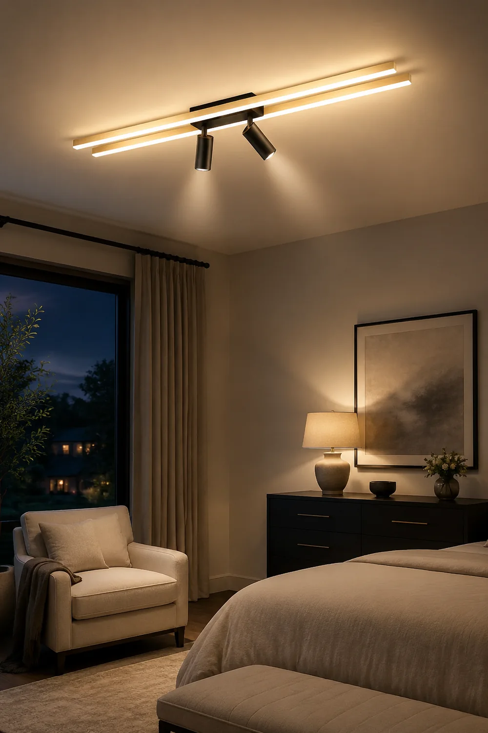 Haney Moderne LED Deckenleuchte mit Strahler für Korridor, Wohnzimmer - Lumpaz