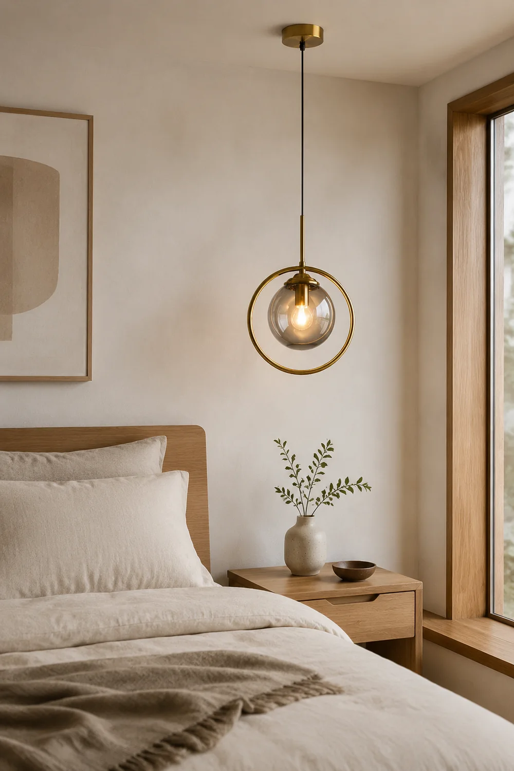 Hailie Nordische Kugel Pendelleuchte für Schlafzimmer - Lumpaz