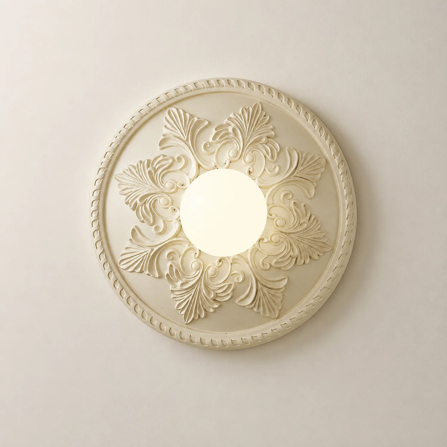 French Style Glass Milky Coffee Wall Light Sconces - Lumpaz
