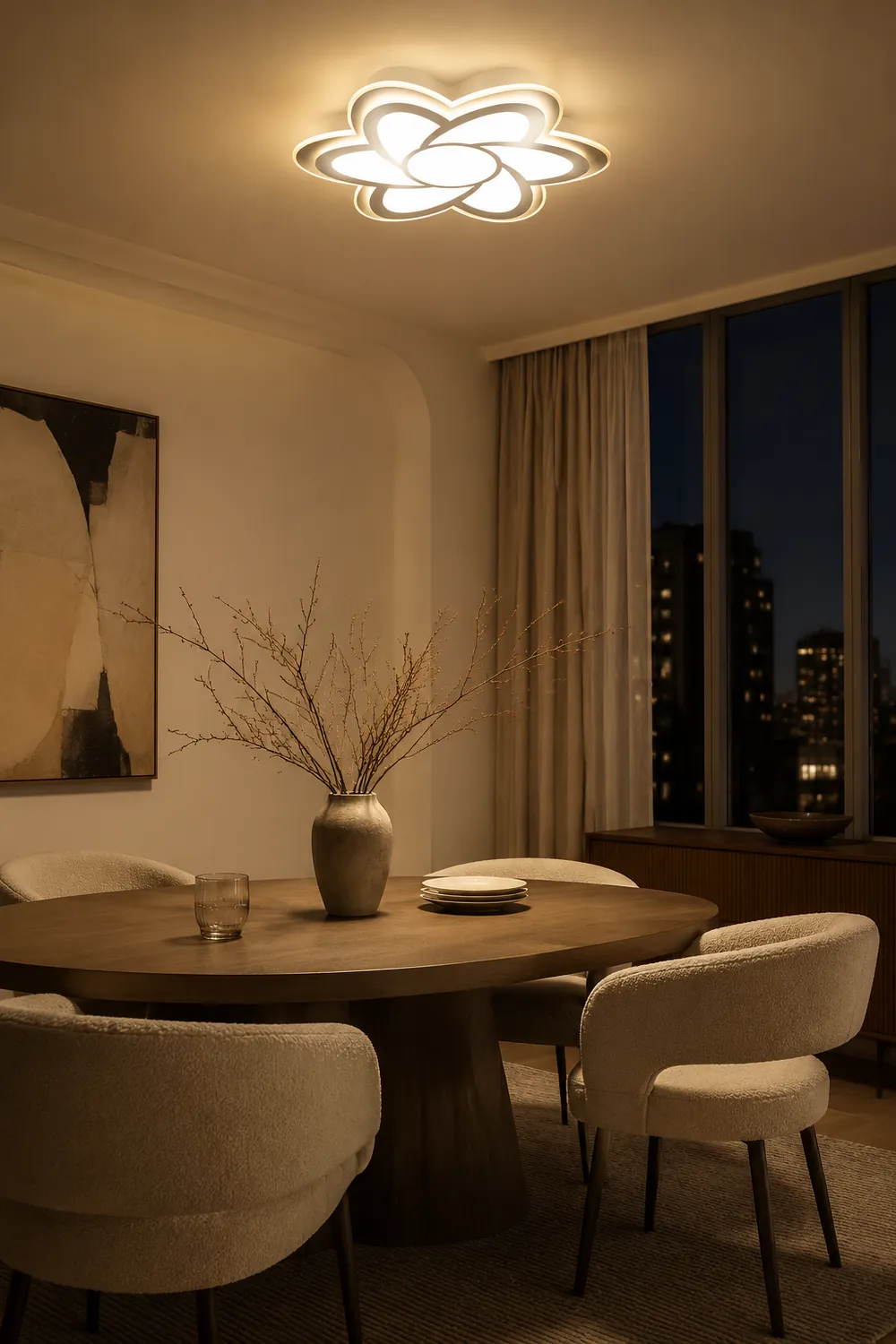 Hana Moderne Blumenförmige LED Deckenleuchte für Schlafzimmer, Wohnzimmer - Lumpaz