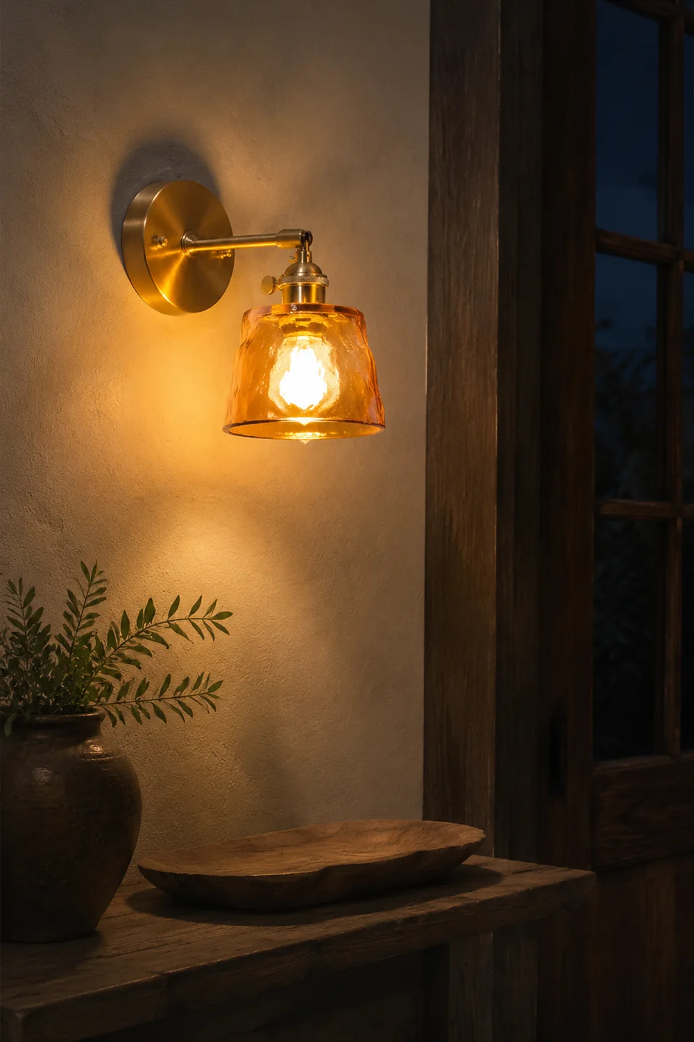 Vintage Glass Adjustable Wall Sconce - Lumpaz