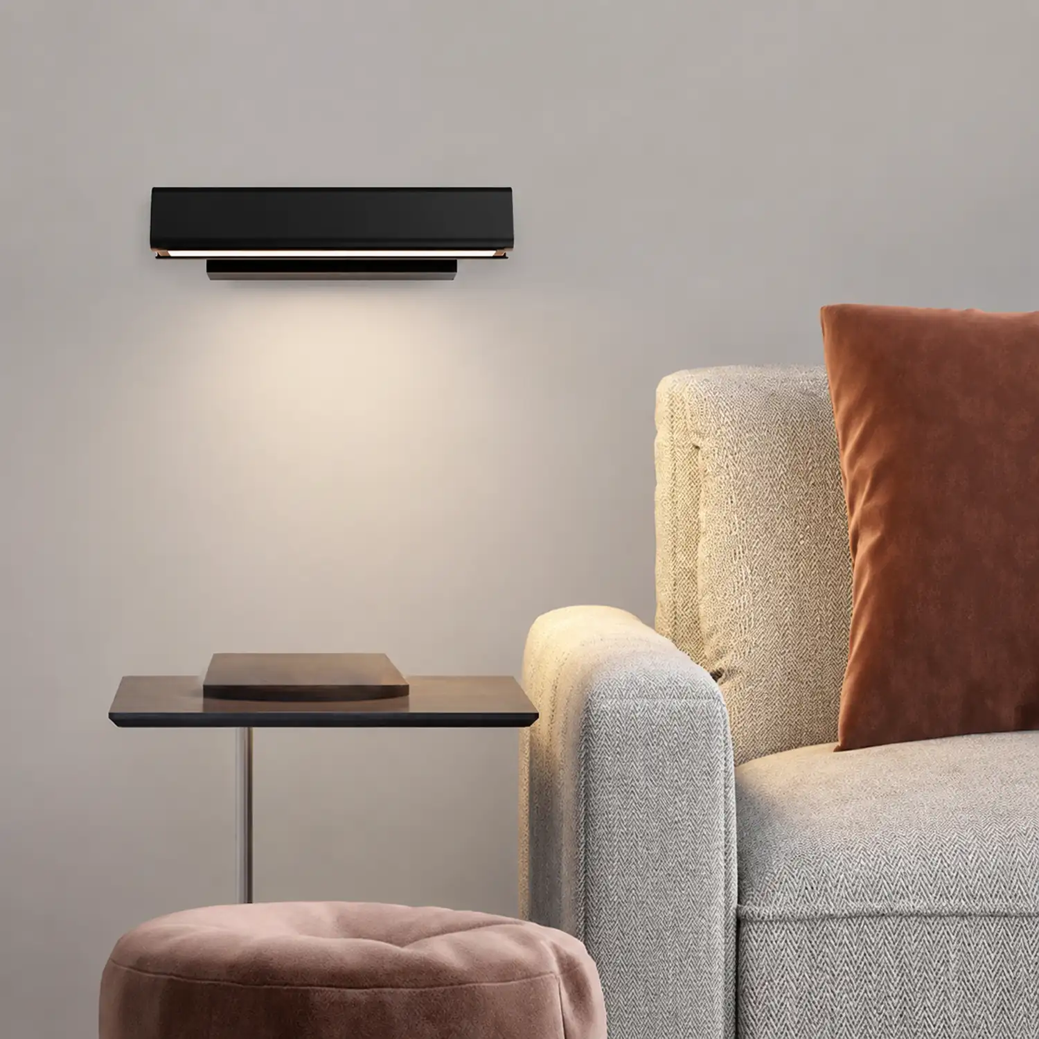Minimalistische LED Wandleuchte aus Aluminium Drehbar für Schlafzimmer - Lumpaz