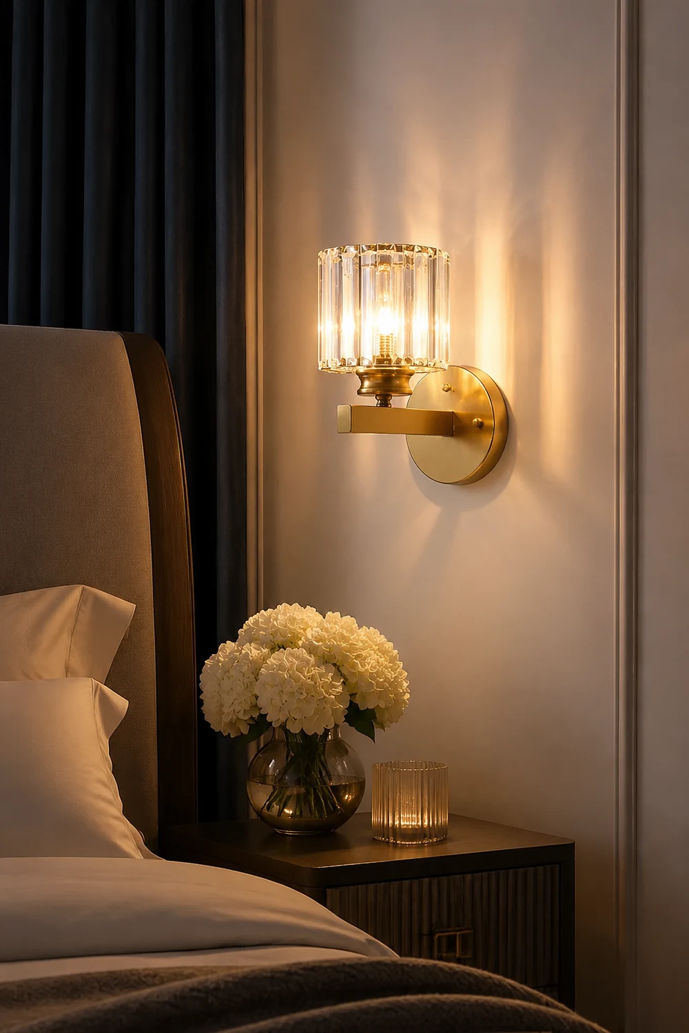 Moderne LED Wandleuchte aus Kristall für Schlafzimmer - Lumpaz