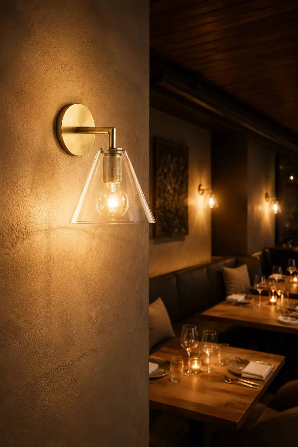 Armed Retro Brass Wall Sconce - Lumpaz