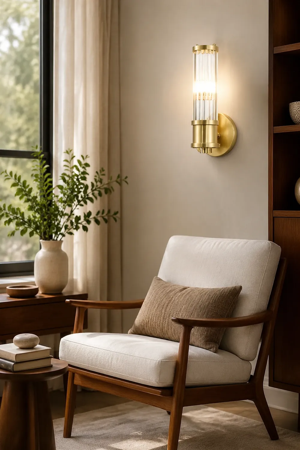 Modern Brass Gold Crystal Wall Sconce - Lumpaz