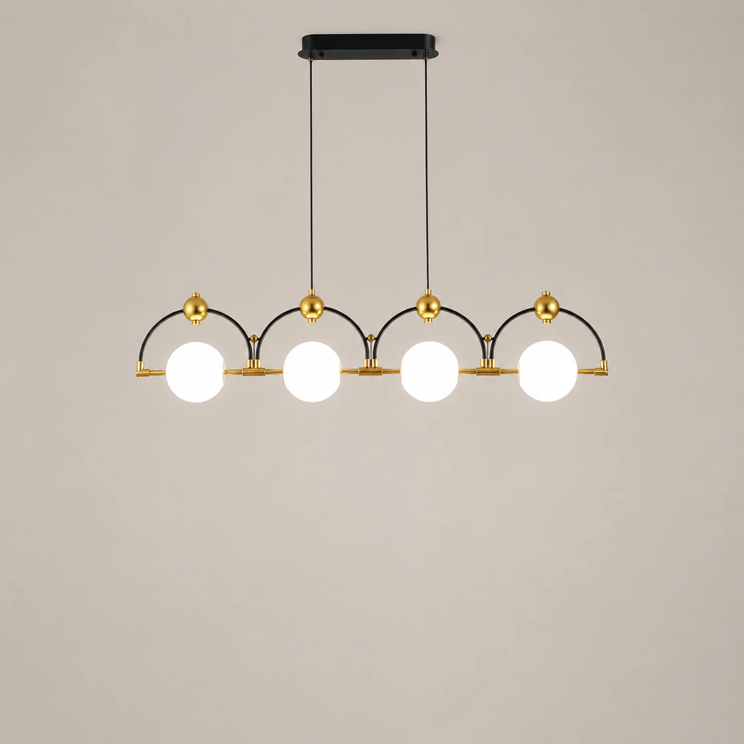 LED Pendelleuchte Schwarz Hinzufügen Gold Lange - Lumpaz