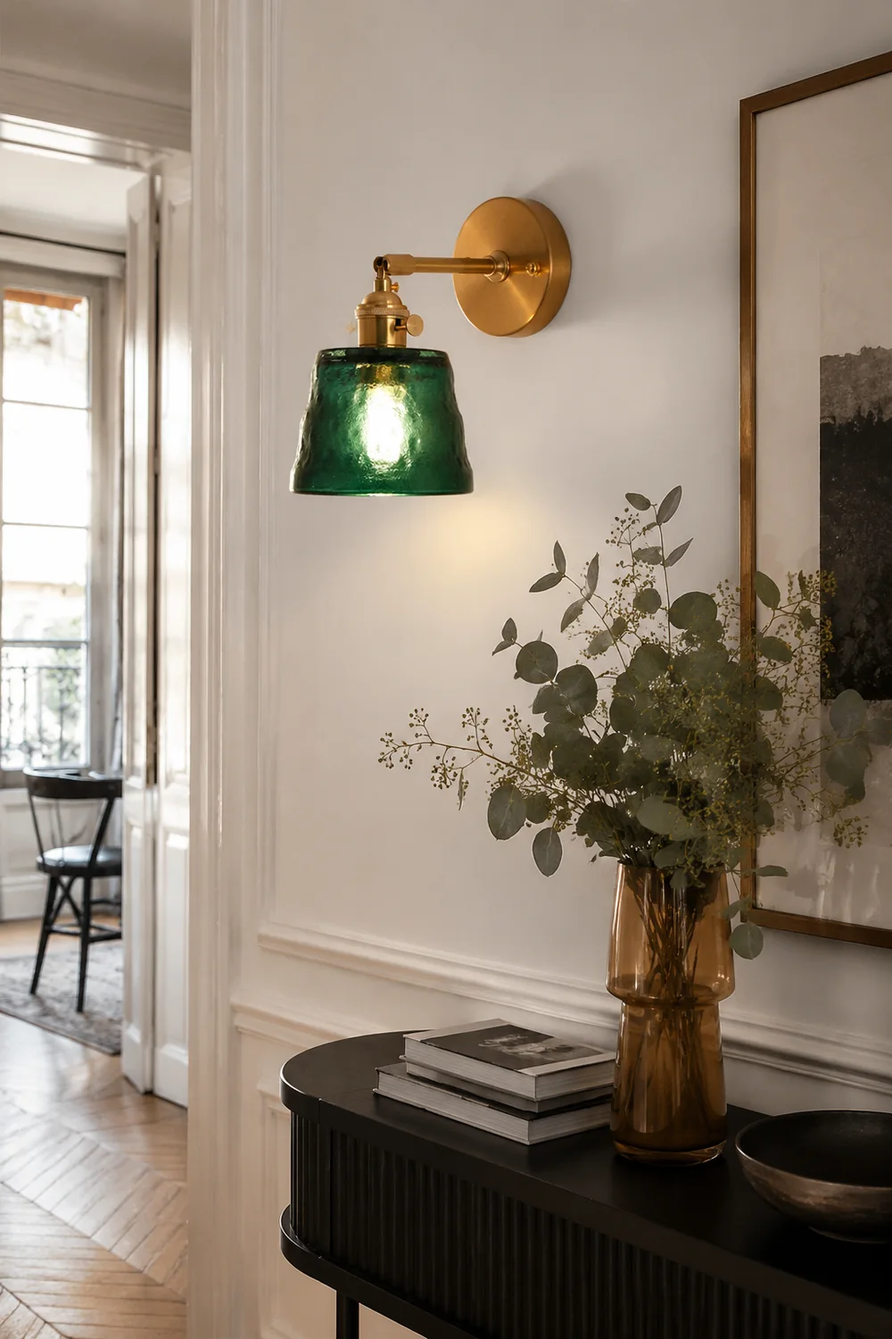 Vintage Glass Adjustable Wall Sconce - Lumpaz
