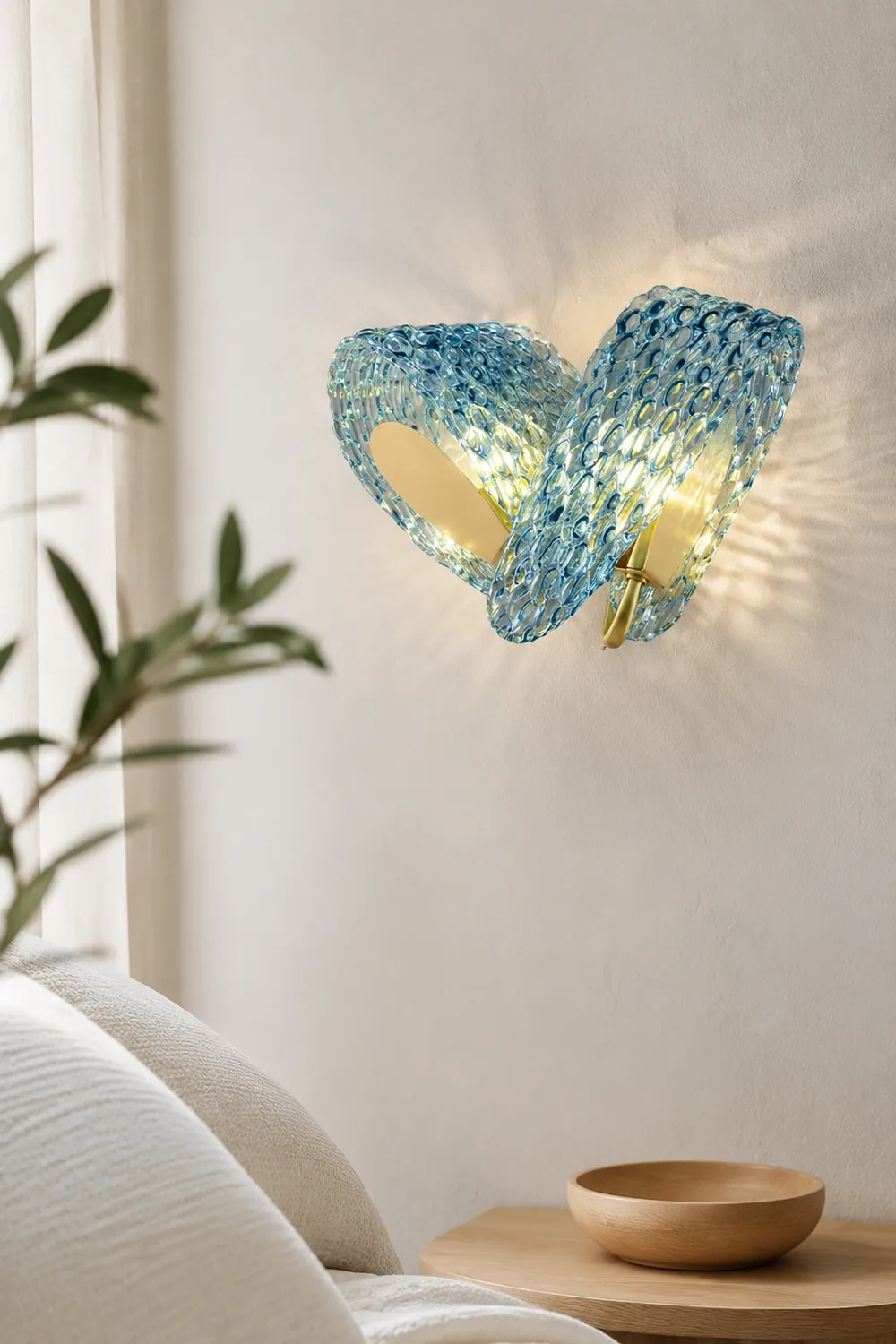 Retro Luxury Glass Blue Wall Lamp - Lumpaz