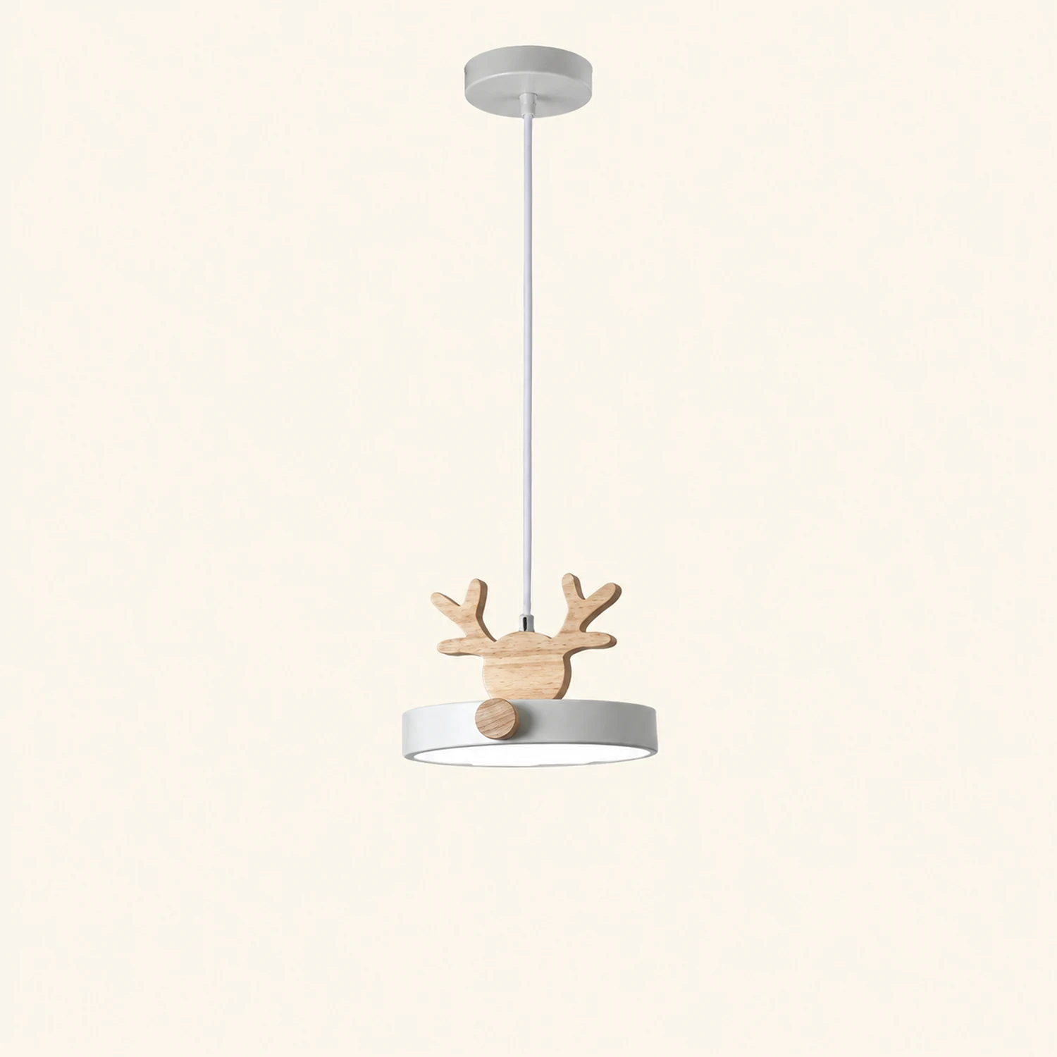 Morandi Holz LED Kronleuchter Hirschgeweih Pendelleuchte - Lumpaz