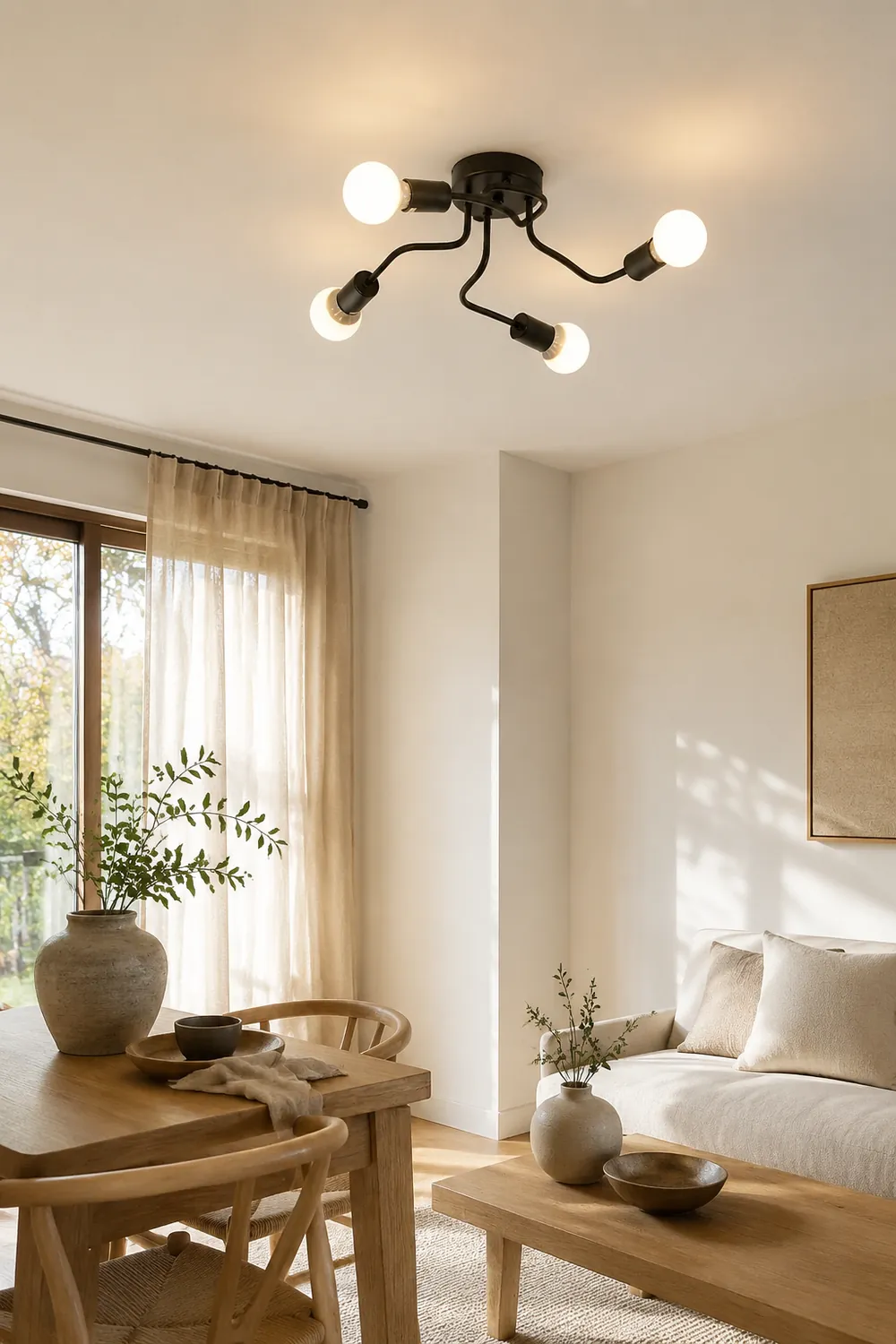 Moderne Deckenleuchte aus Eisen für Schlafzimmer, Wohnzimmer - Lumpaz