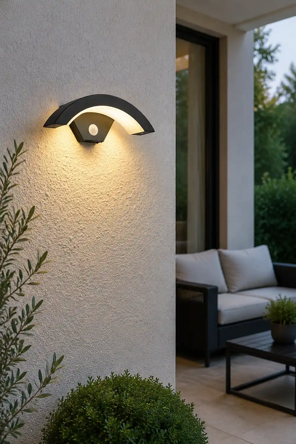 Wasserdichte Sensor-Wandleuchte mit warmweißer LED - Lumpaz