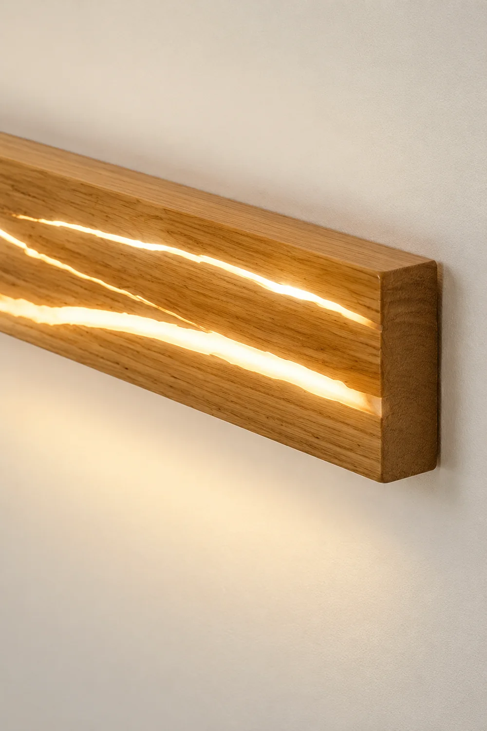 LED Drehbare Log Crack Wandleuchte aus Holz für Schlafzimmer - Lumpaz