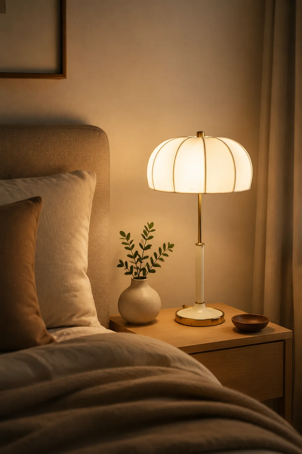 Fabric Table Lamp Decor E27 Bedside Table Light - Lumpaz