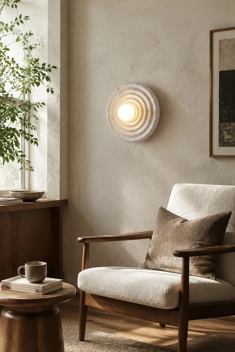 Wabi-sabi Round Circle Indoor Wall Lamp - Lumpaz