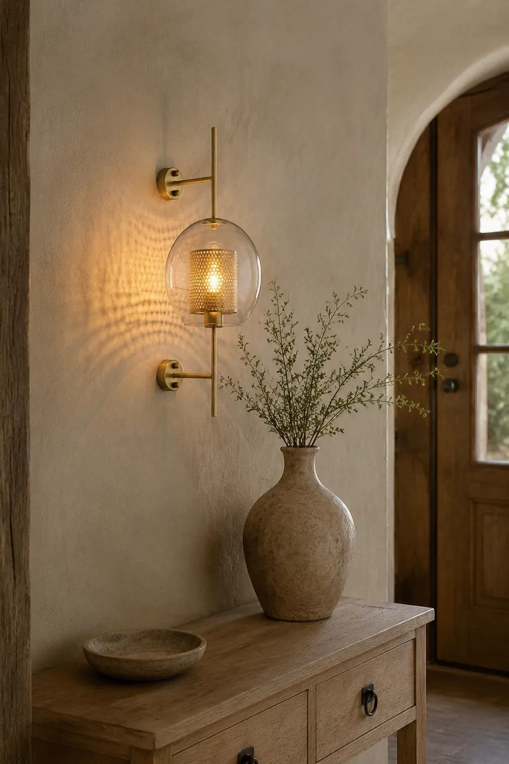 Modern Glass Golden Wall Ball Light Bedside Sconce - Lumpaz