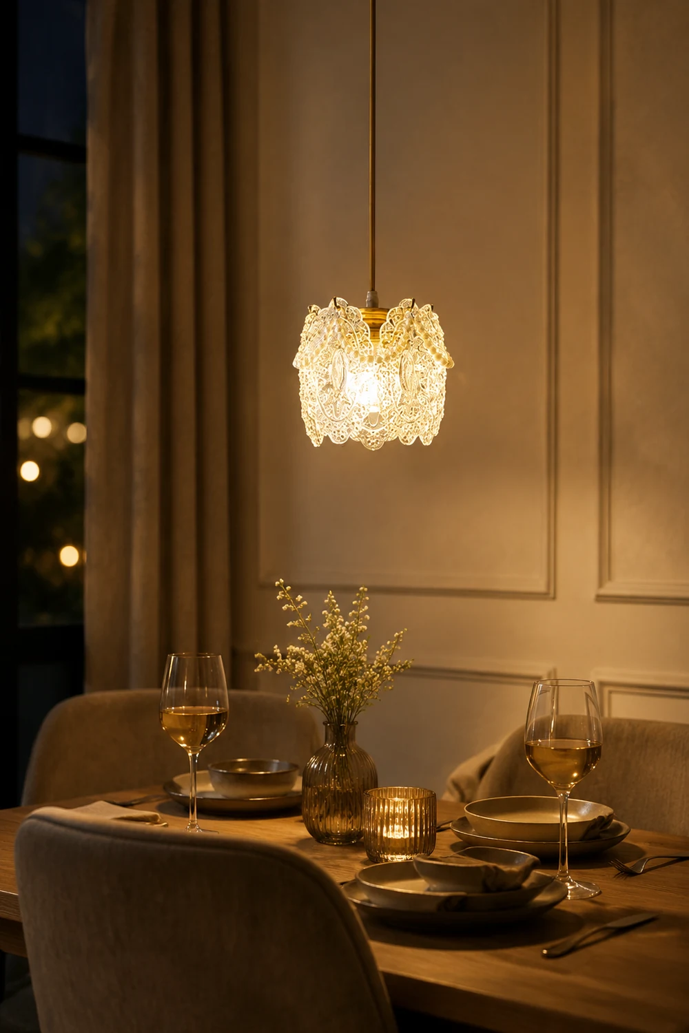Moderne Luxuriöse Pendelleuchte aus Glas für Schlaf- & Wohnzimmer - Lumpaz