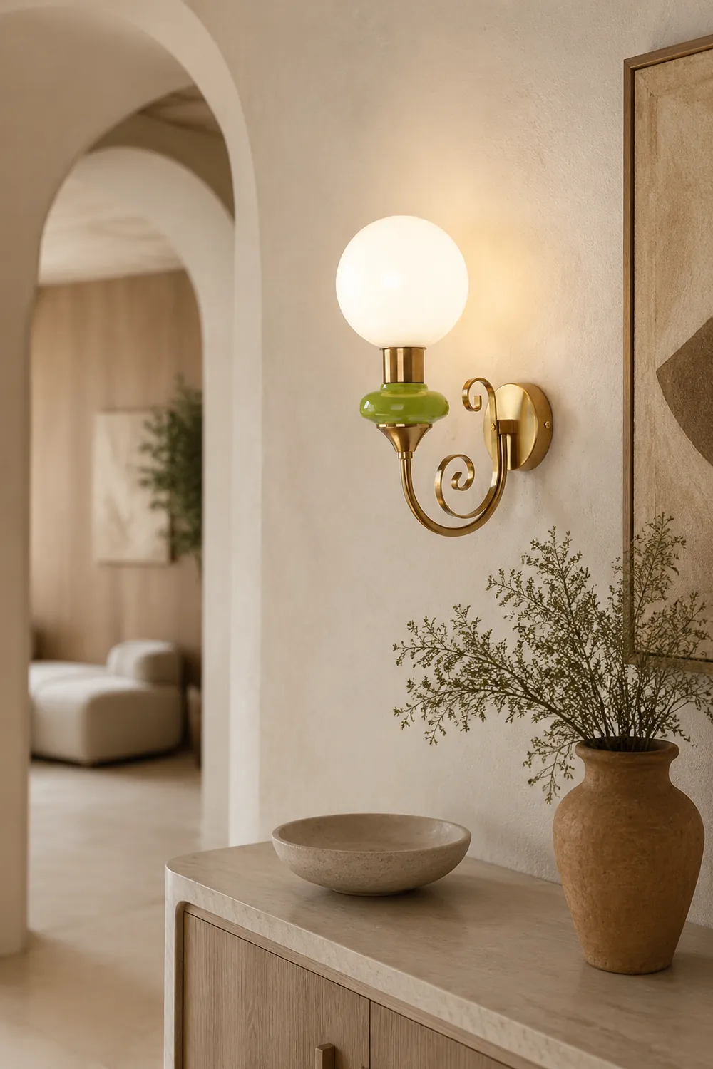 French Retro Glass 1-Light Wall Sconce - Lumpaz