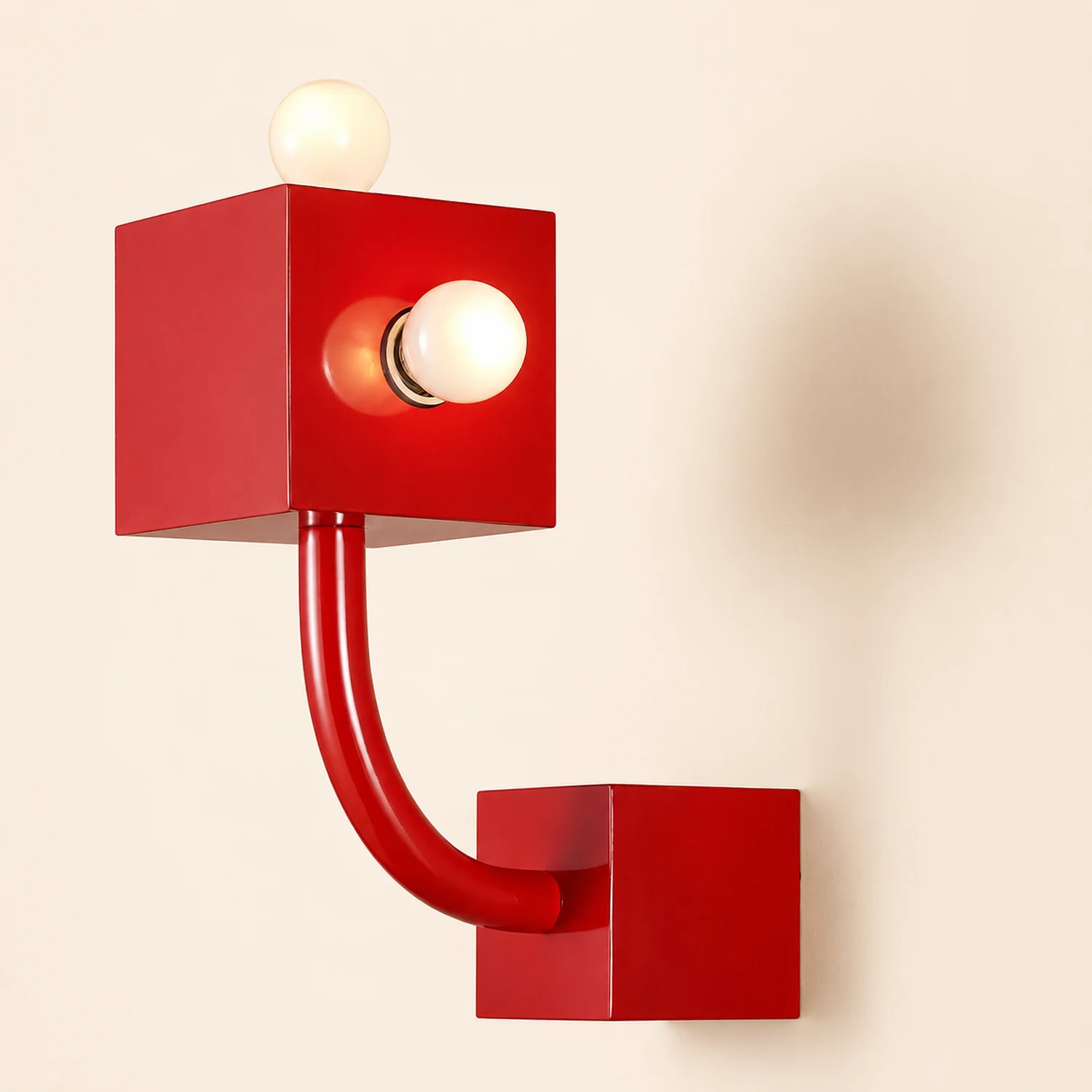 Vintage Metal Red Wall Lamp - Lumpaz
