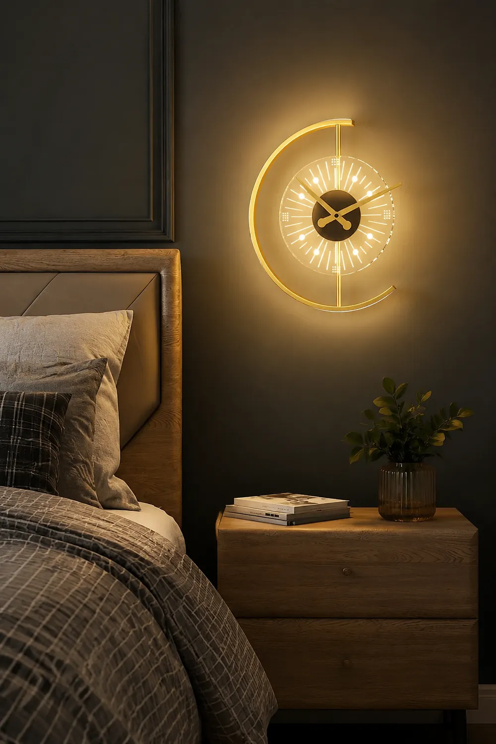 Nilsen Kreatives Uhrendesign Moderne Wandleuchte Wandleuchte für Schlafzimmer - Lumpaz