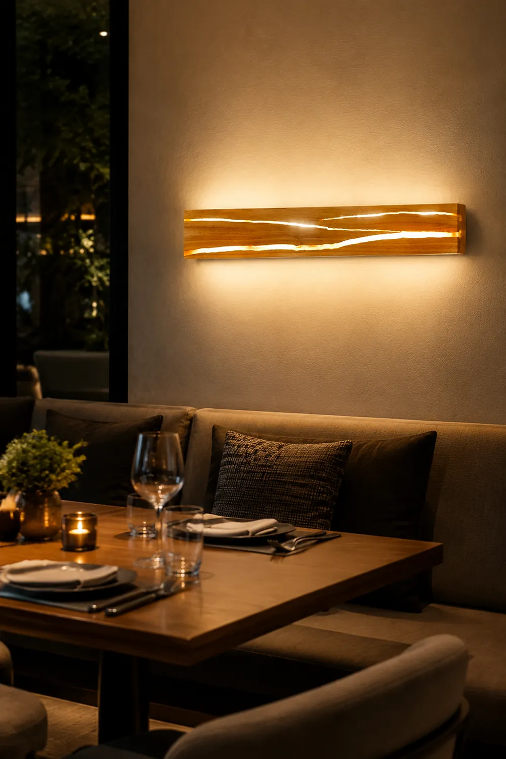 LED Drehbare Log Crack Wandleuchte aus Holz für Schlafzimmer - Lumpaz